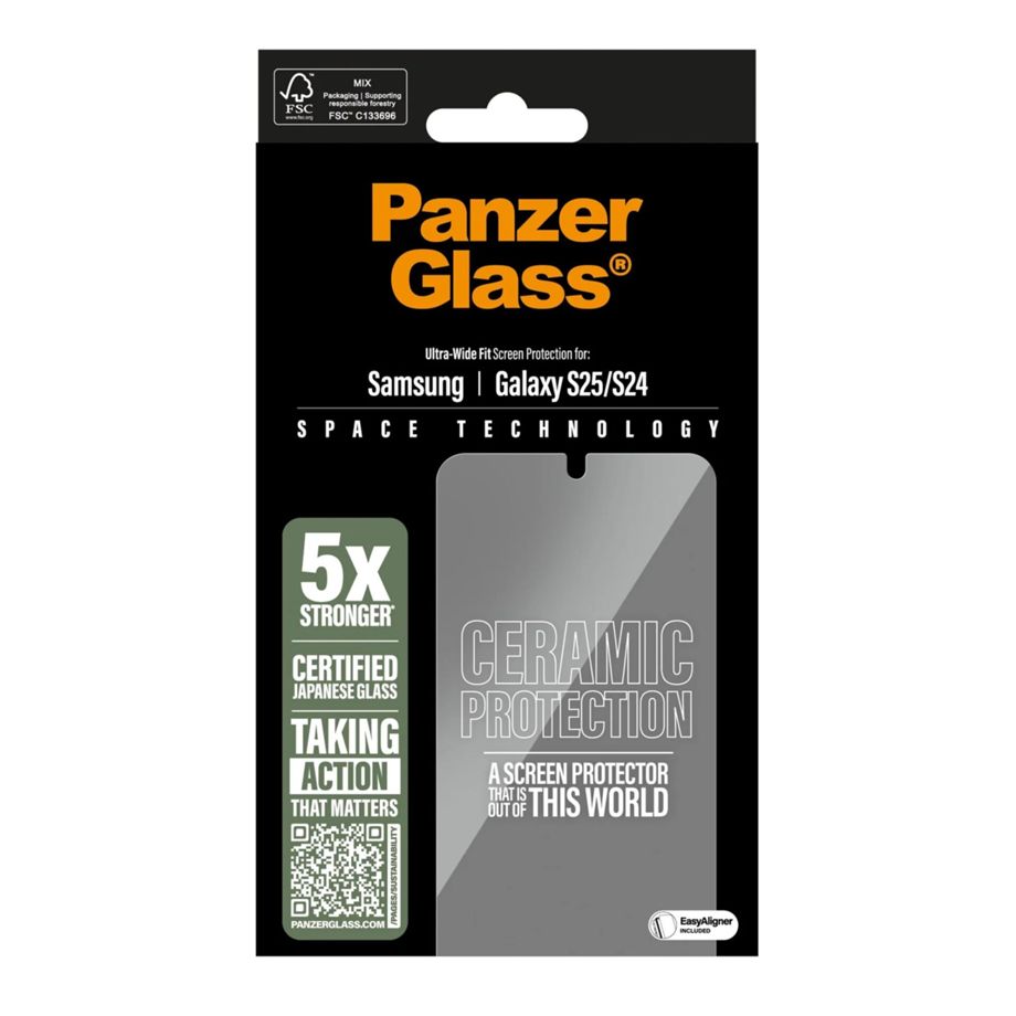 PanzerGlass Ultra-Wide Fit keramiskais aizsargstikls Galaxy S25 / S24