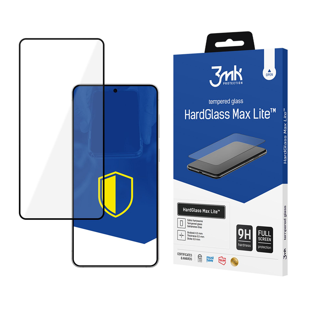 3mk HardGlass Max Lite aizsargstikls Samsung Galaxy S25 Edge, melns