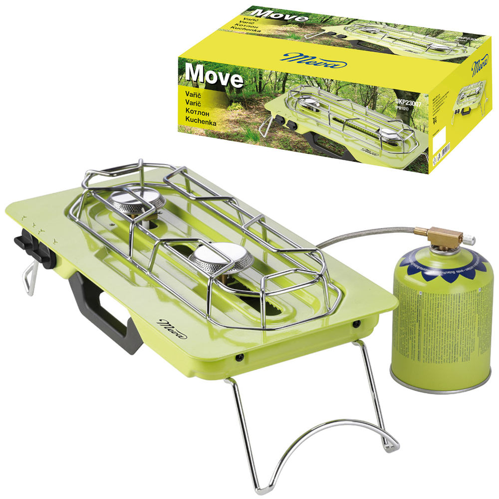 Meva MOVE divu degļu tūrisma gāzes plīts, 4.6kW, zaļa
