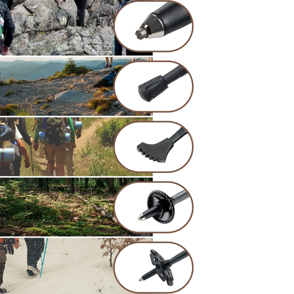 Qunature Nordic Walking nūja no alumīnija 110 - 130 cm, brūna