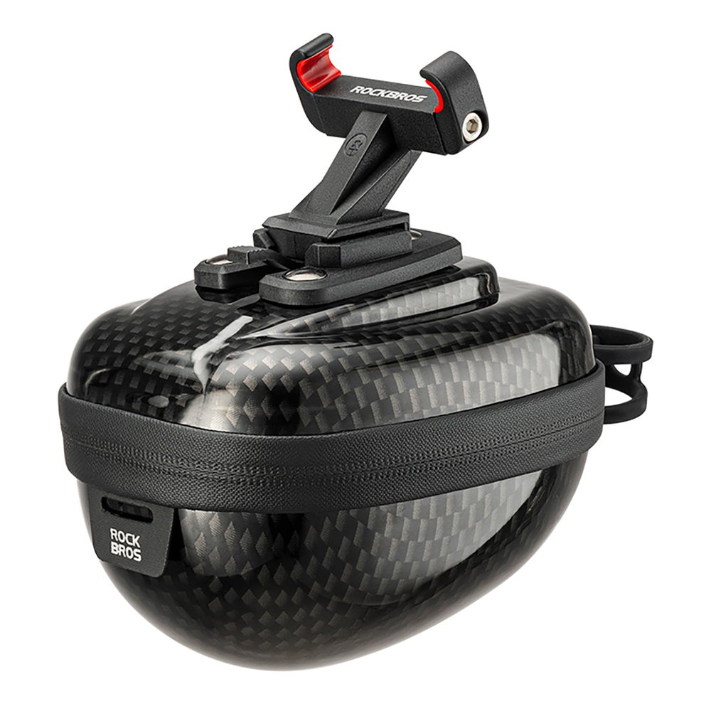 Rockbros velosipēda sēdekļa somiņa 0.4l, melna (carbon pattern)