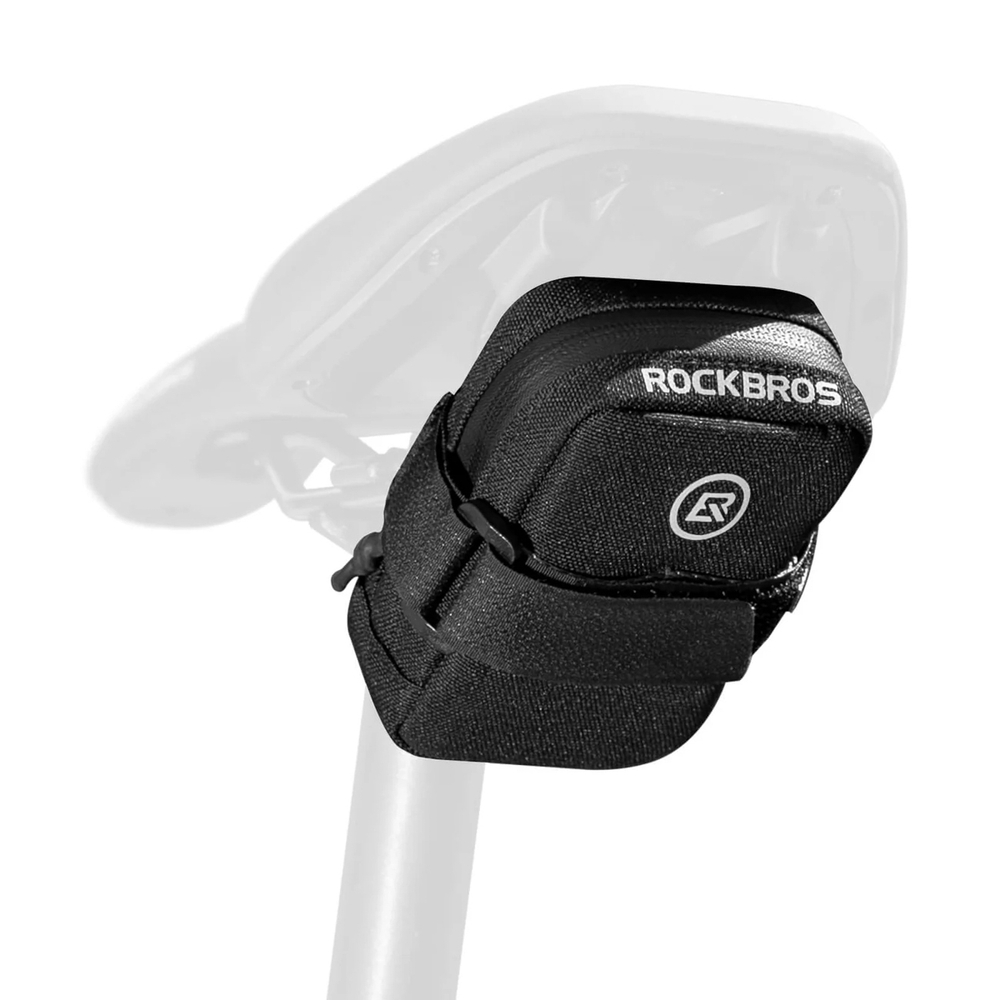 Rockbros velosipēda sēdekļa somiņa ar CO2 baloniņa turētāju, melna/zaļa