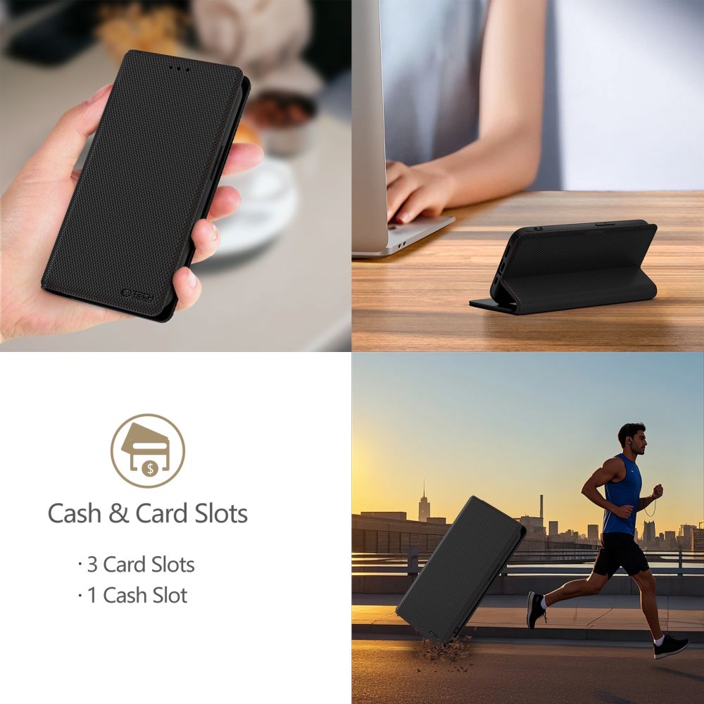 Tech-Protect Wallet RS maciņa vāciņš Samsung Galaxy A56 5G - Melns | Phone Case Cover Black