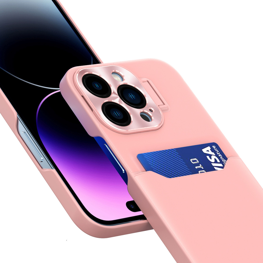 Hurtel iPhone 14 Pro Max atverams vāciņš maciņš grāmatiņa Leather Stand Case, rozā
