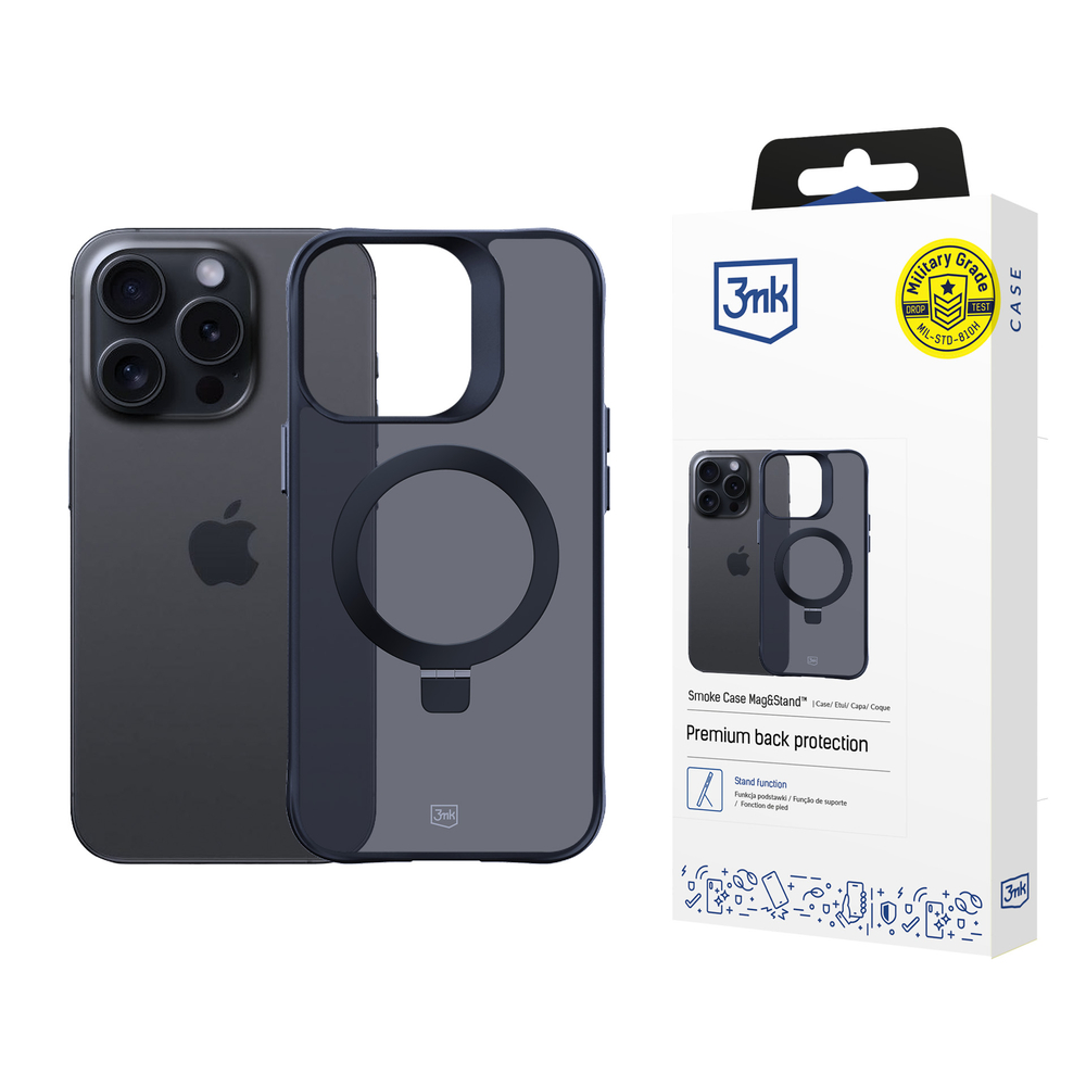 3mk Apple iPhone 14 Pro Max vāciņš Smoke Case Mag&Stand, melns