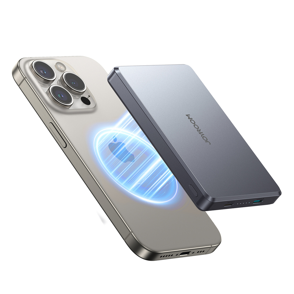 Joyroom JR-PBM08 Pro 10000mAh 20W ārējais akumulators ar 15W bezvadu uzlādi, pelēks
