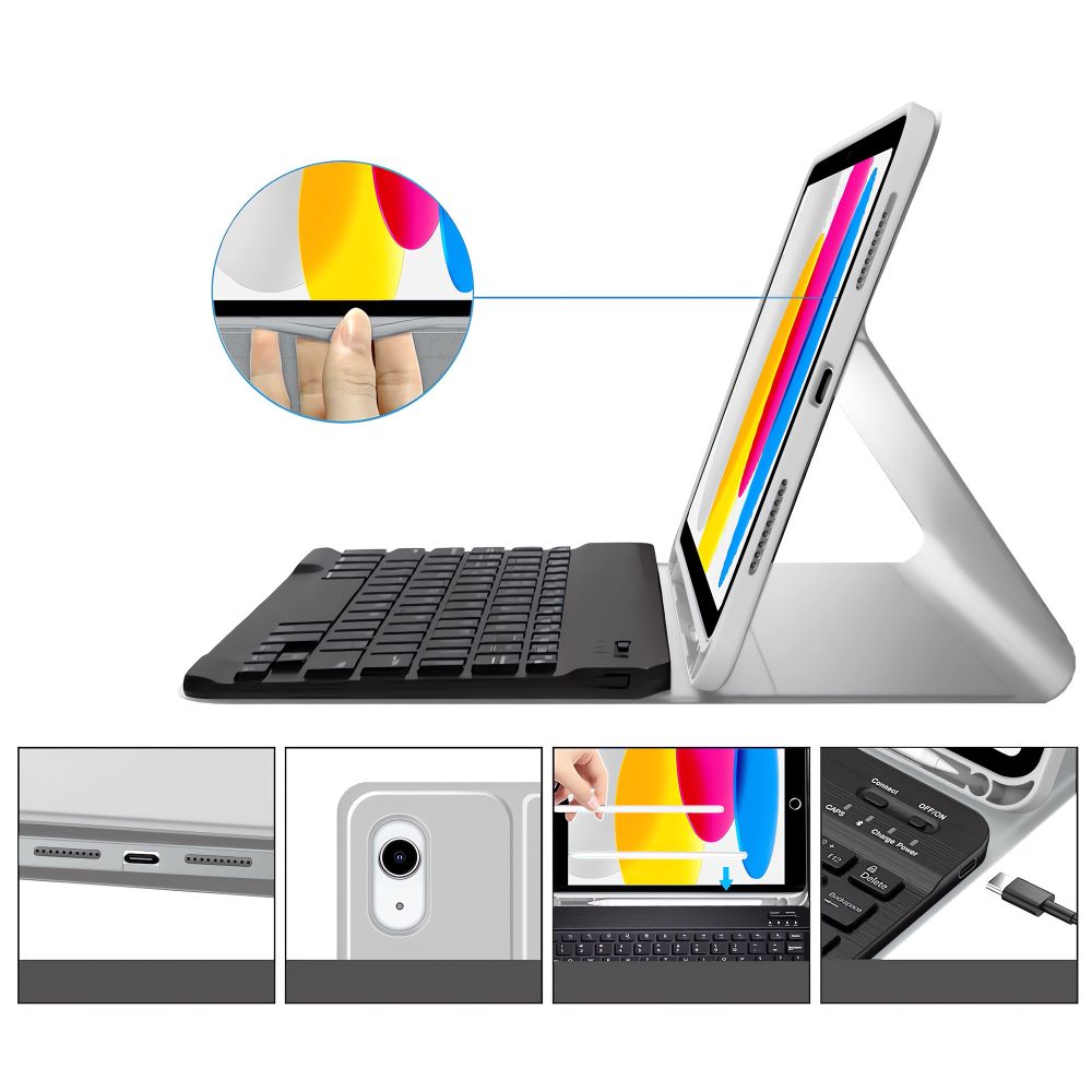 Tech-Protect SC Pen + Keyboard vāciņš iPad 10.9\" 2022 / 11\" 2025, pelēks