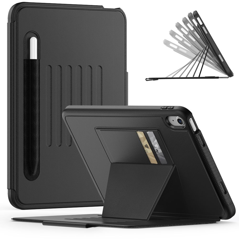 Tech-Protect iPad 10.9\" (2022) / 11\" (2025) atverams vāciņš maciņš grāmatiņa SC Pen, melns