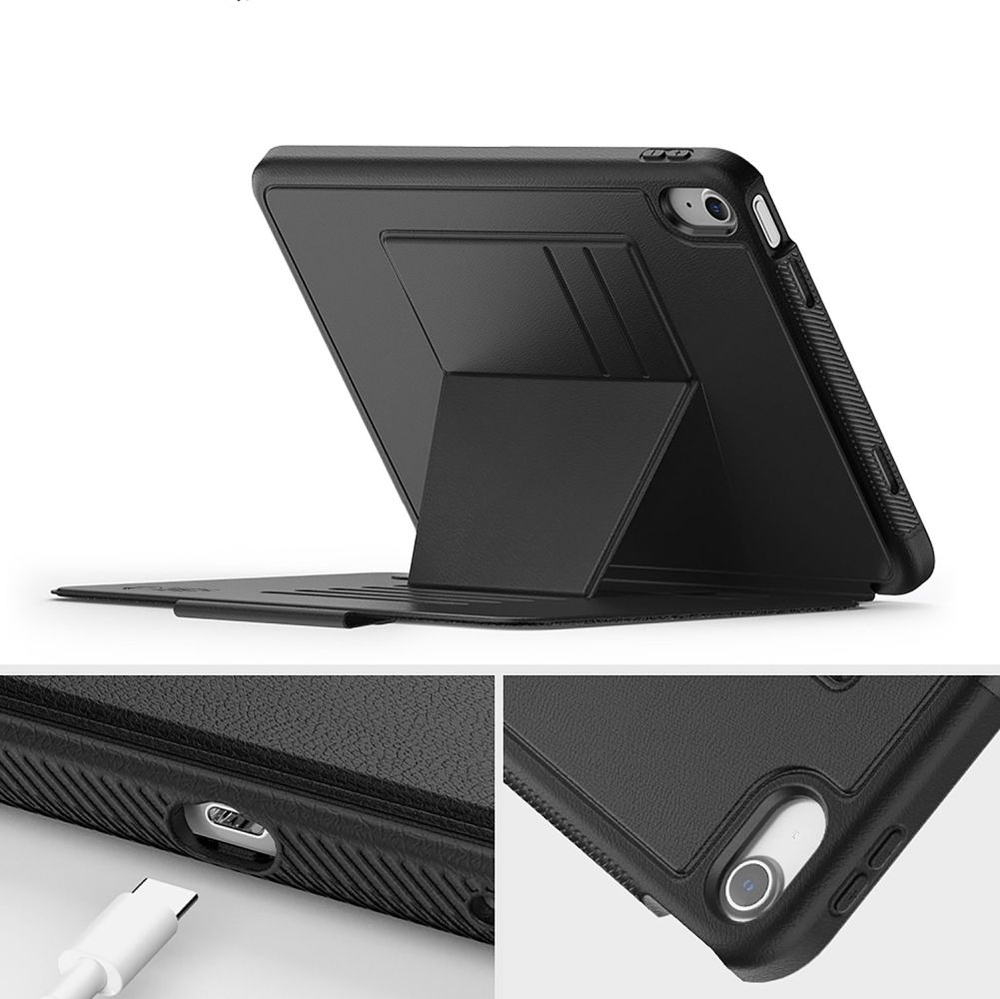 Tech-Protect iPad 10.9\" (2022) / 11\" (2025) atverams vāciņš maciņš grāmatiņa SC Pen, melns