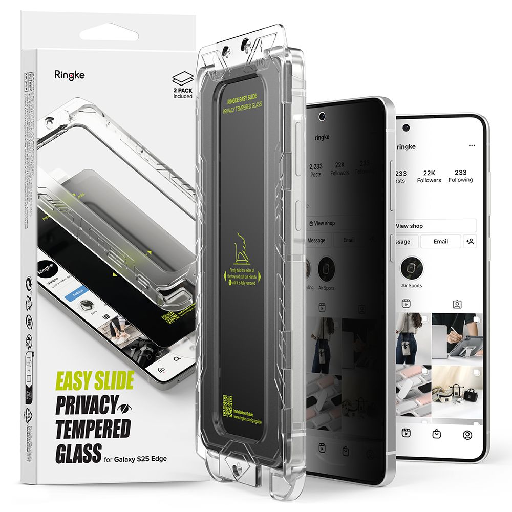 Ringke Easy Slide 2-pack Privacy aizsargstikls Samsung Galaxy S25 Edge