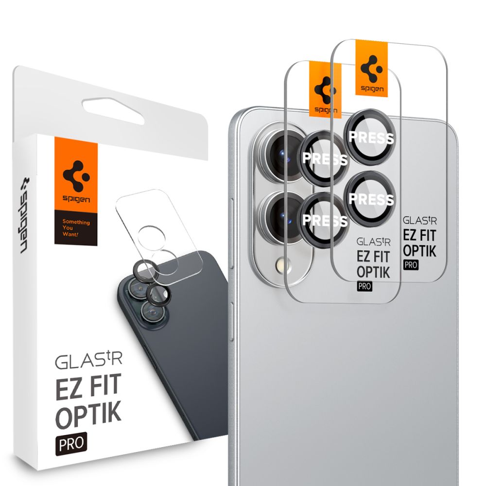 Spigen Optik Pro GLAS.TR Ez Fit kameras aizsargstikls Samsung Galaxy S25 Edge, melns