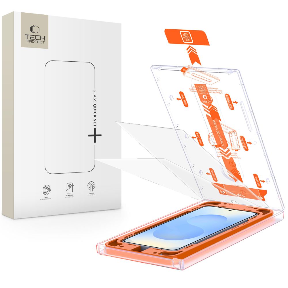 Tech-Protect Samsung Galaxy S25 aizsargstikls Quick Set+ (2 gab.), caurspīdīgs
