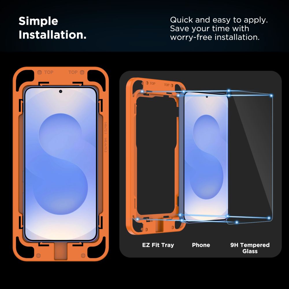 Tech-Protect Samsung Galaxy S25 aizsargstikls Quick Set+ (2 gab.), caurspīdīgs