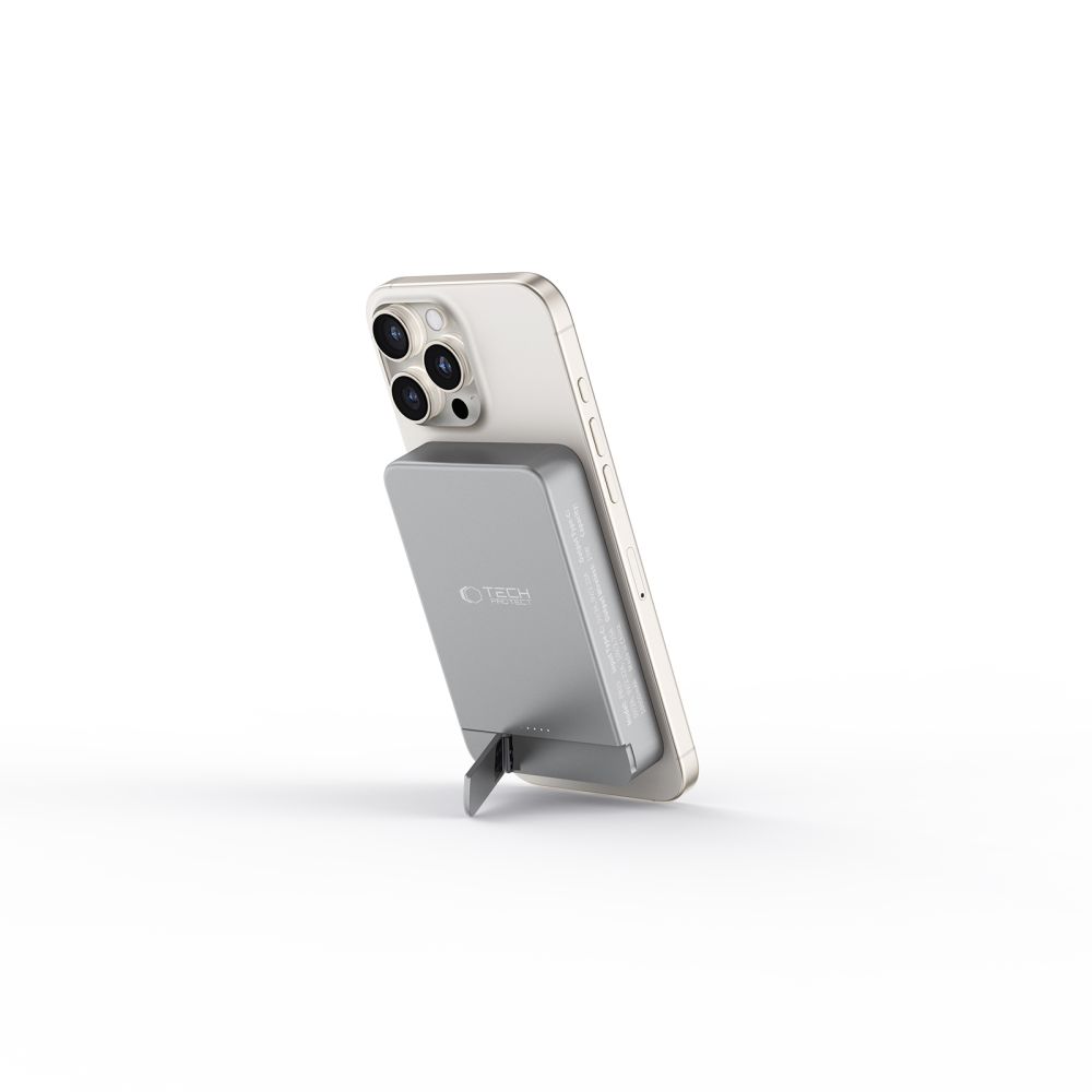 Tech-Protect PB15 LifeMag MagSafe ārējais akumulators 10000 mAh, pelēks