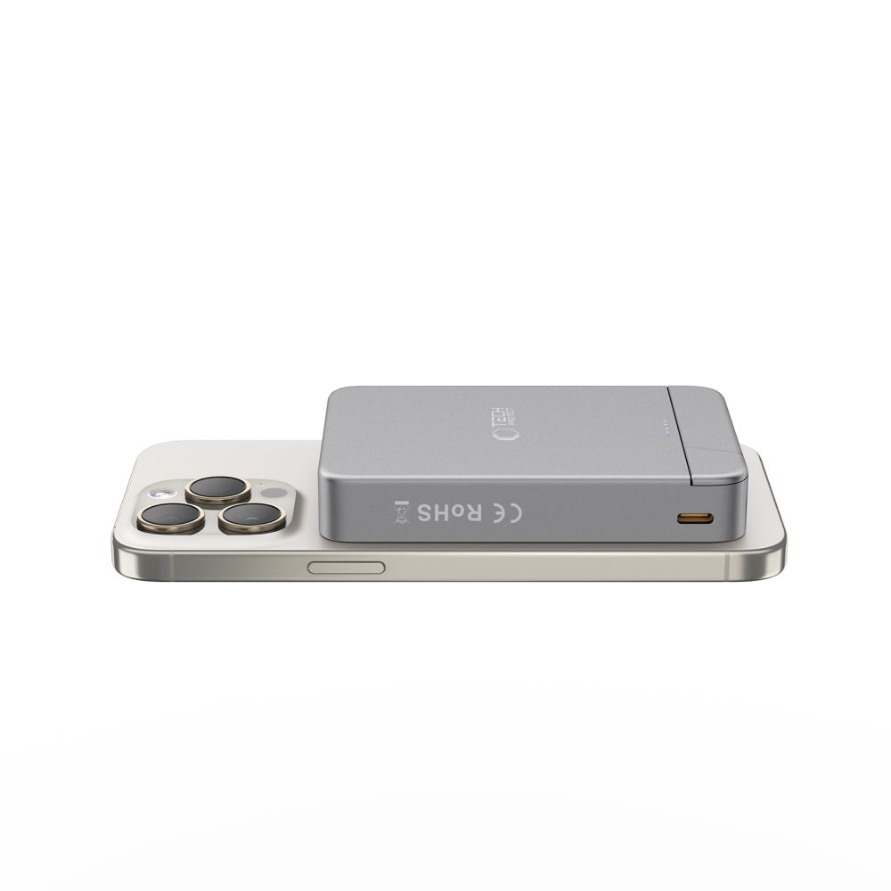 Tech-Protect PB15 LifeMag MagSafe ārējais akumulators 10000 mAh, pelēks