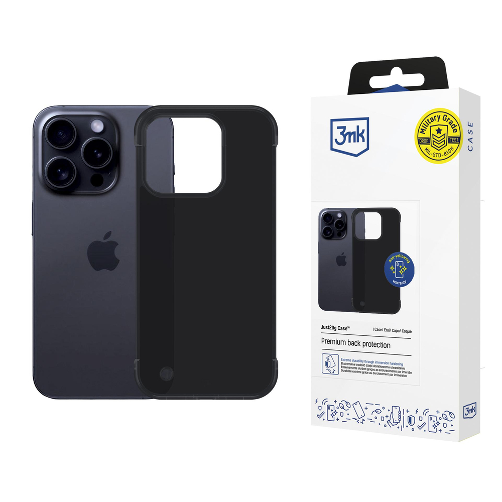 3mk Apple iPhone 15 Pro Max vāciņš Just20g Matt Case, matēts melns