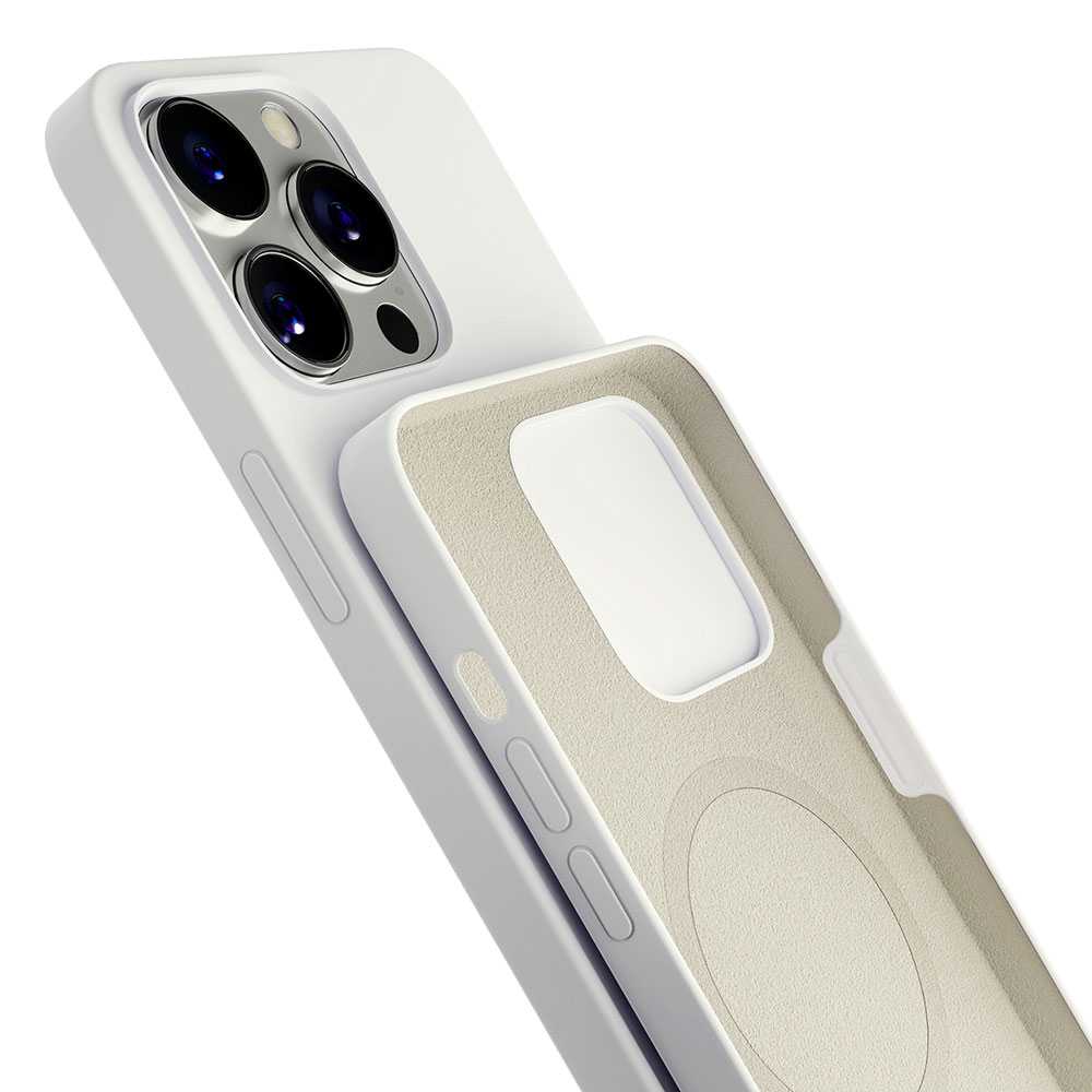 3mk iPhone 14 Pro Max vāciņš Hardy Silicone MagCase, balts