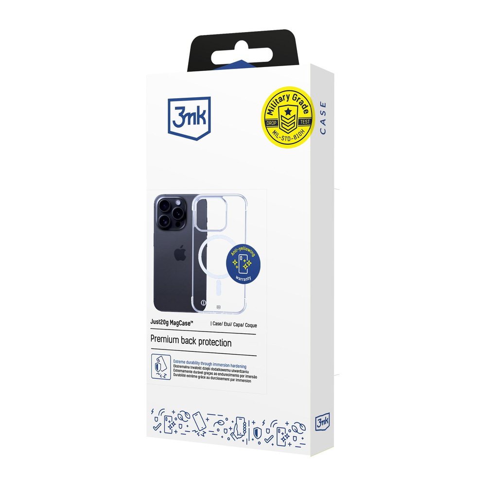 3mk iPhone 15 Pro Max vāciņš Just20g MagCase, caurspīdīgs