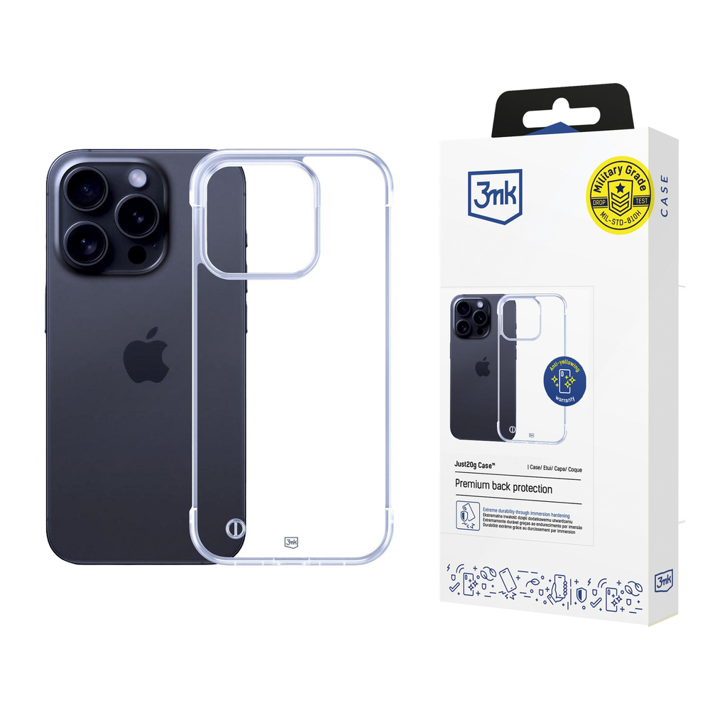 3mk Just20g Clear Case Apple iPhone 15 Pro Max vāciņš, caurspīdīgs