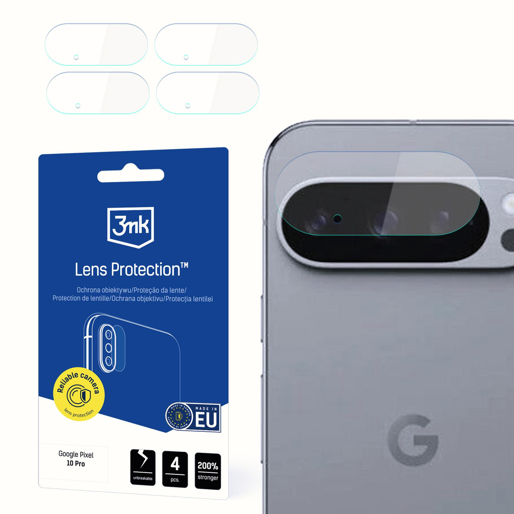 Google Pixel 10 Pro Aizmugurējās Kameras Aizsargstikls, 4 gab. | 3MK Lens Protection Back Camera Tempered Glass...