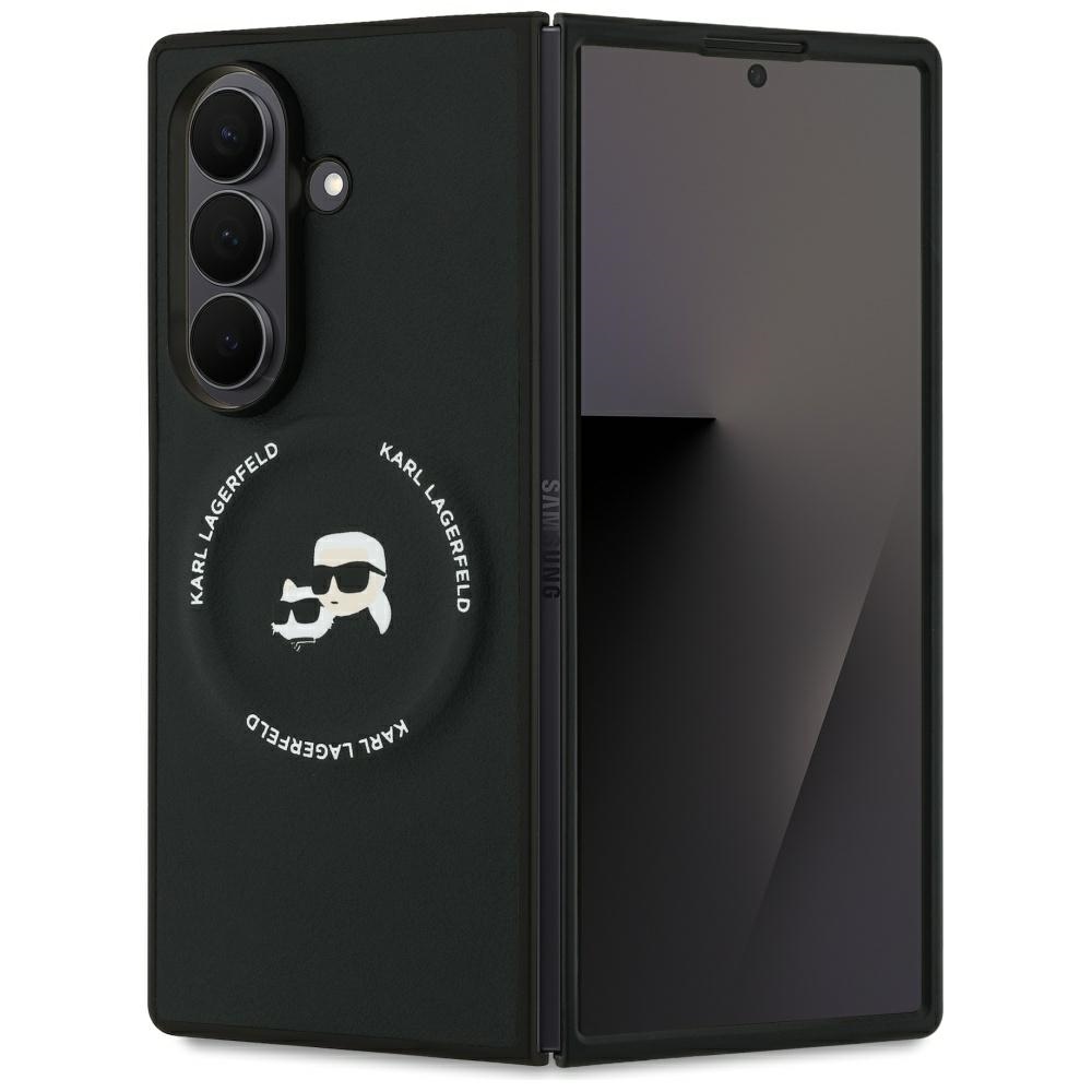 Karl Lagerfeld Samsung Galaxy Z Fold7 vāciņš Karl&Choupette Logo MagSafe, melns