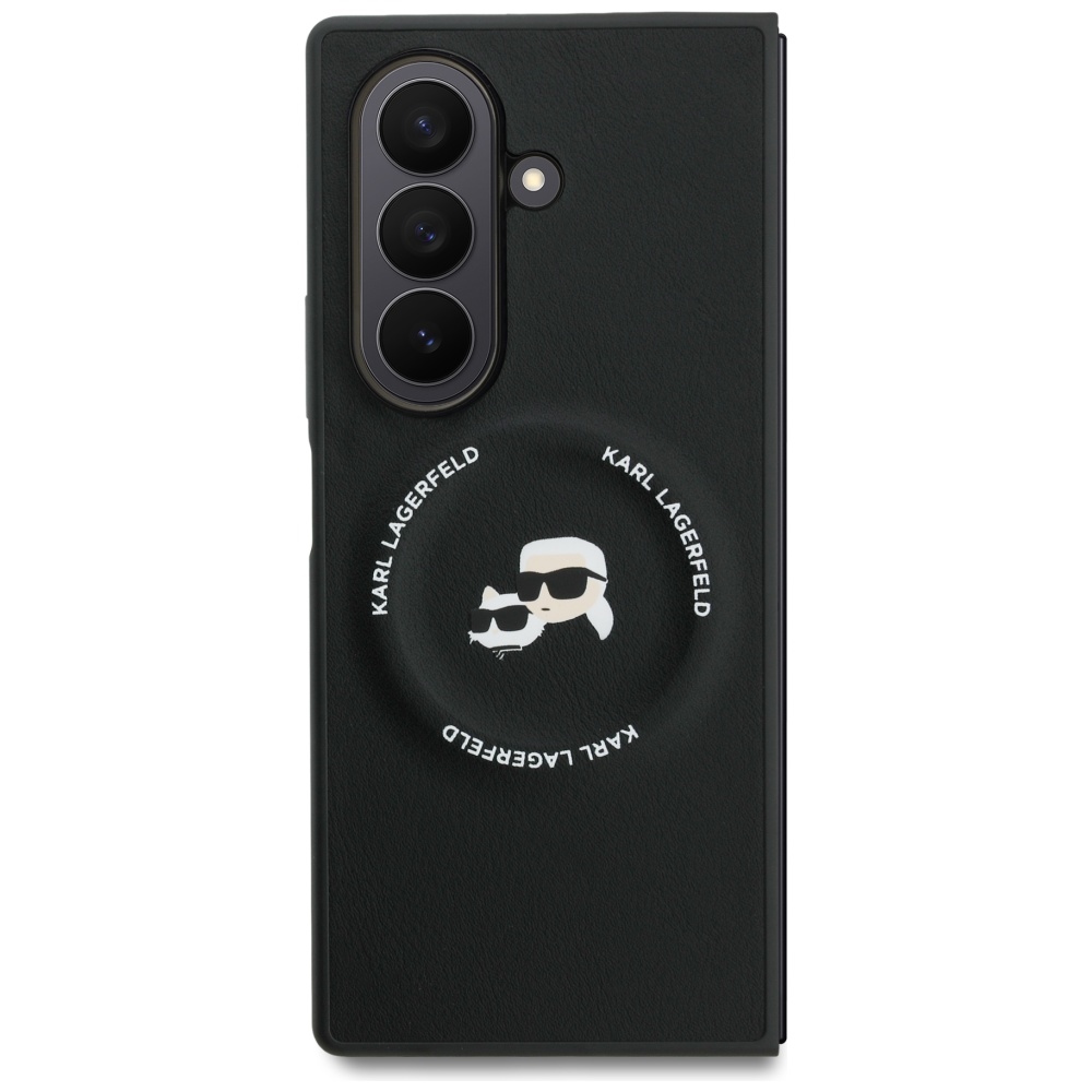 Karl Lagerfeld Samsung Galaxy Z Fold7 vāciņš Karl&Choupette Logo MagSafe, melns