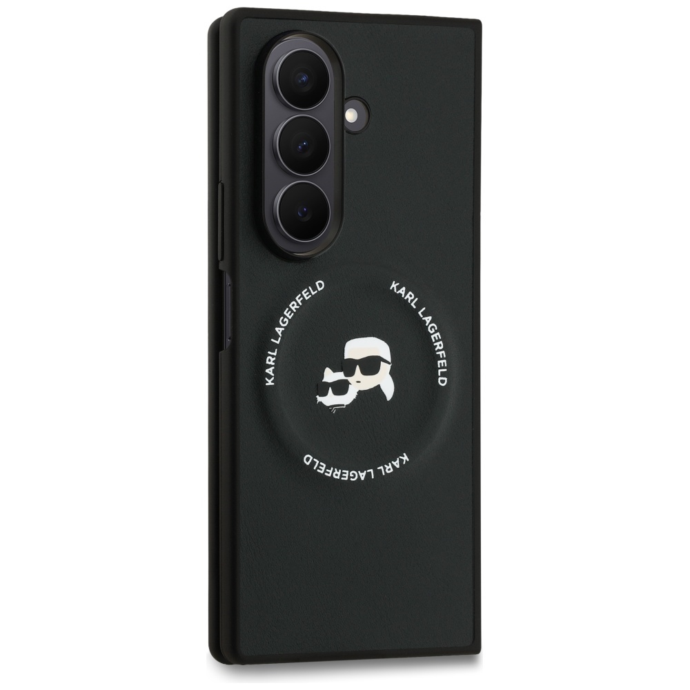 Karl Lagerfeld Samsung Galaxy Z Fold7 vāciņš Karl&Choupette Logo MagSafe, melns