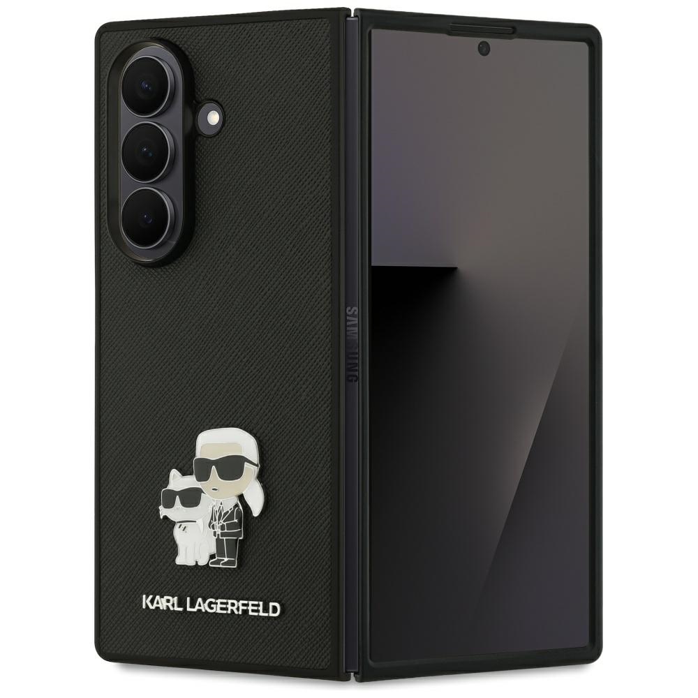 Karl Lagerfeld Saffiano Karl&Choupette piespraudes maciņš Samsung Galaxy Z Fold7 - melns | Karl&Amp;Choupette Pin...