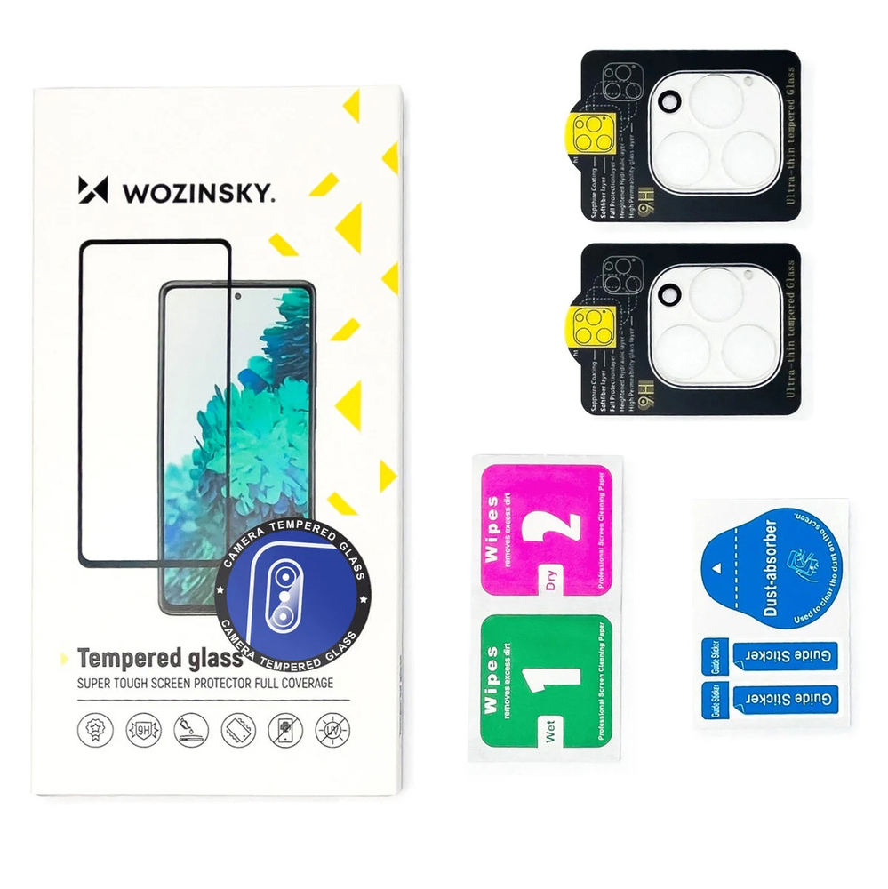 Wozinsky iPhone 17 kameras aizsargstikls Full Camera Glass, melns (2 gab.)