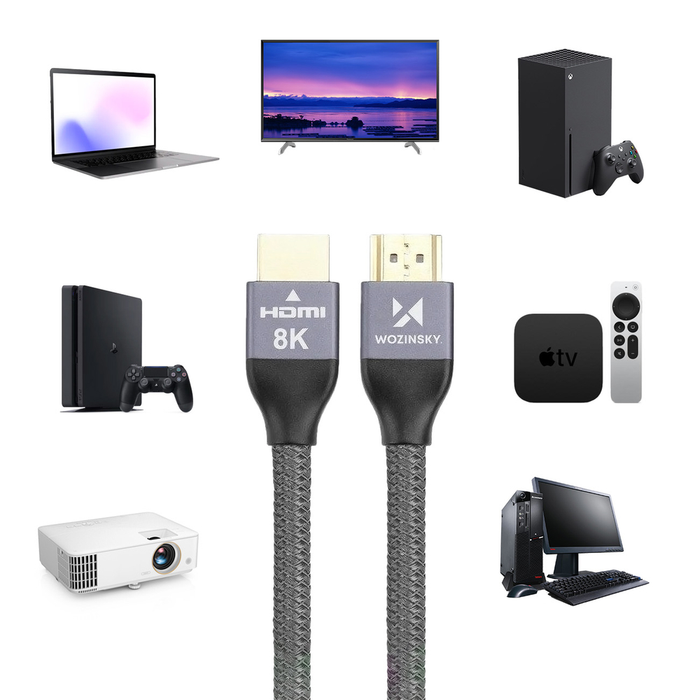 Wozinsky WHDMI-10 HDMI 2.1 kabelis 8K 60Hz 1m Sudraba