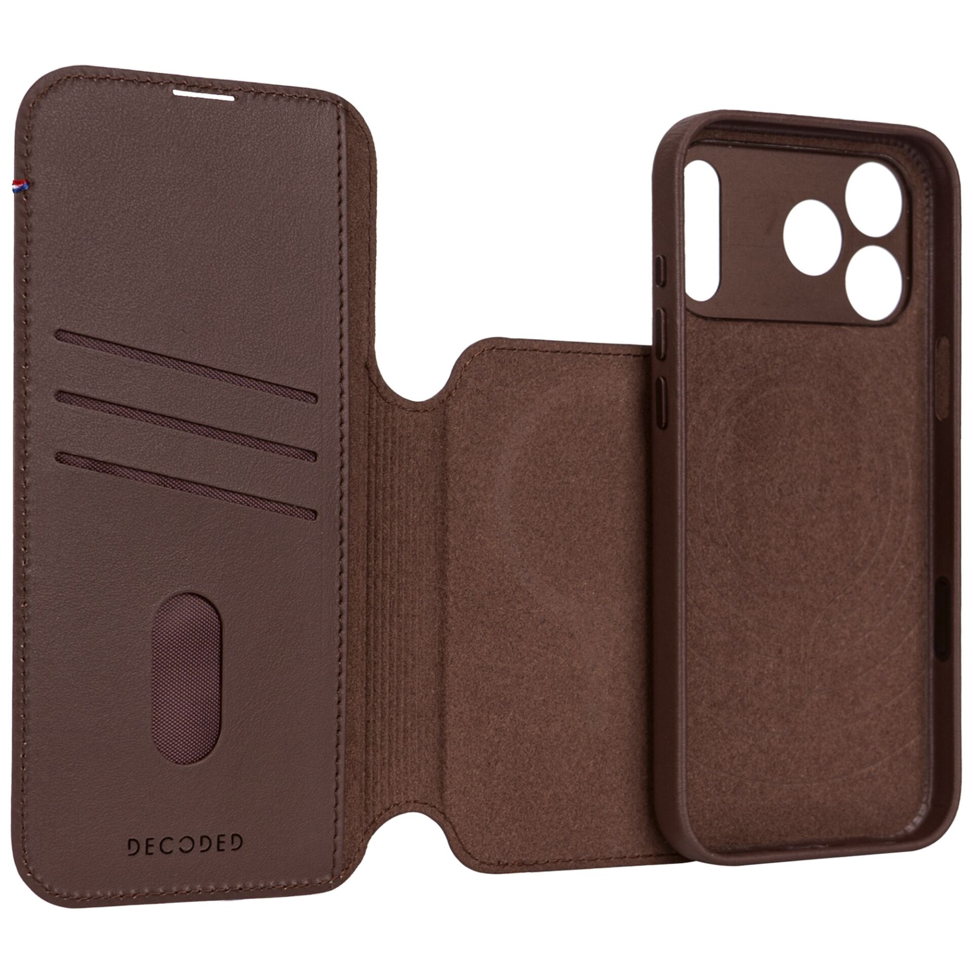Decoded Leather Detachable atverams vāciņš iPhone 17 Pro, Brūns