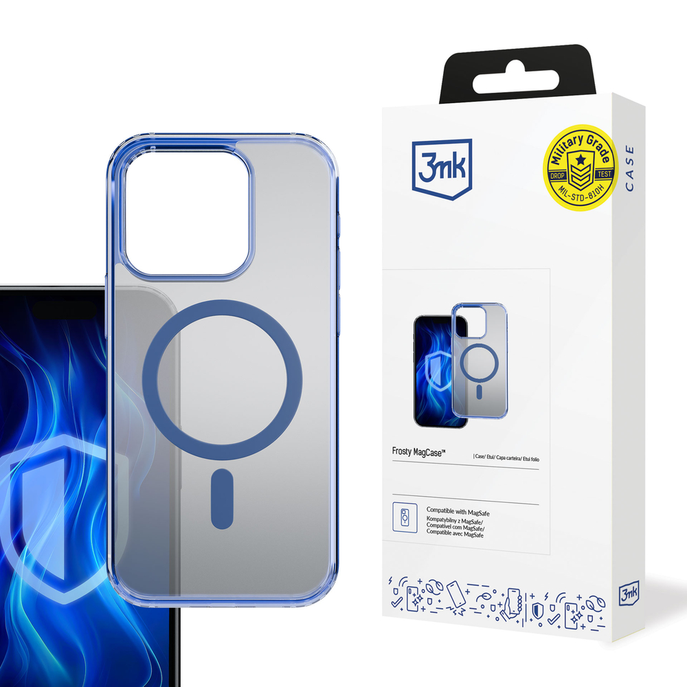 3Mk Protection Frosty MagCase vāciņš Apple iPhone 14 Pro, Zils / Caurspīdīgs