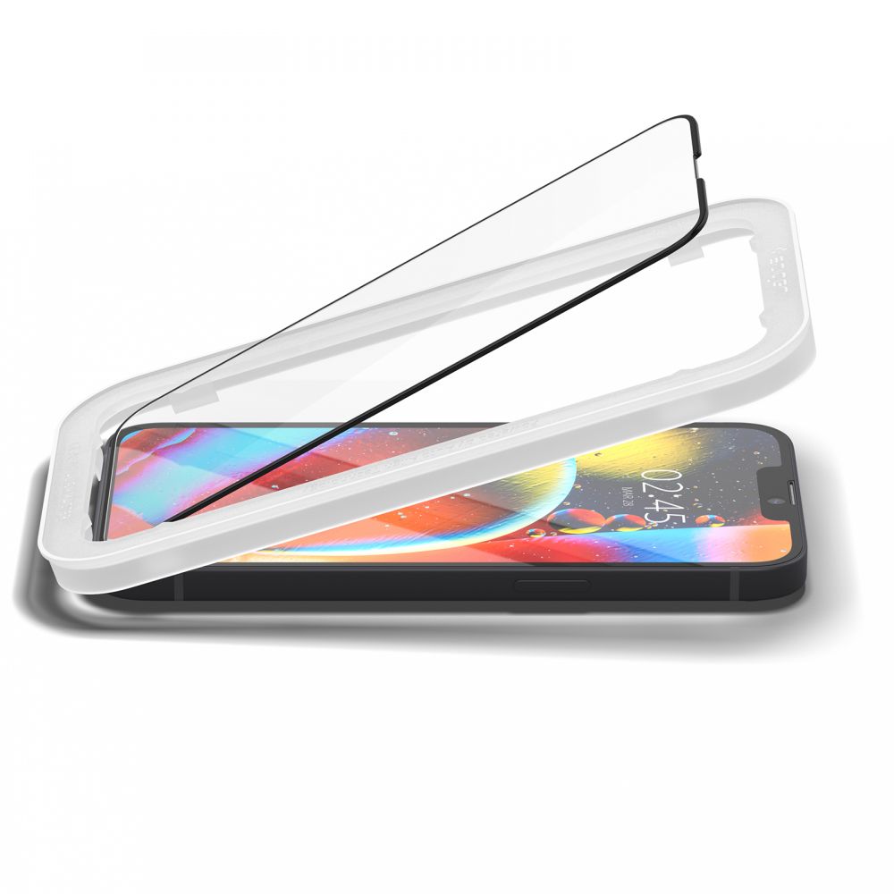 Spigen ALM GLASS FC aizsargstikli (2 gab.) iPhone 13/13 Pro/14/16E, Melni