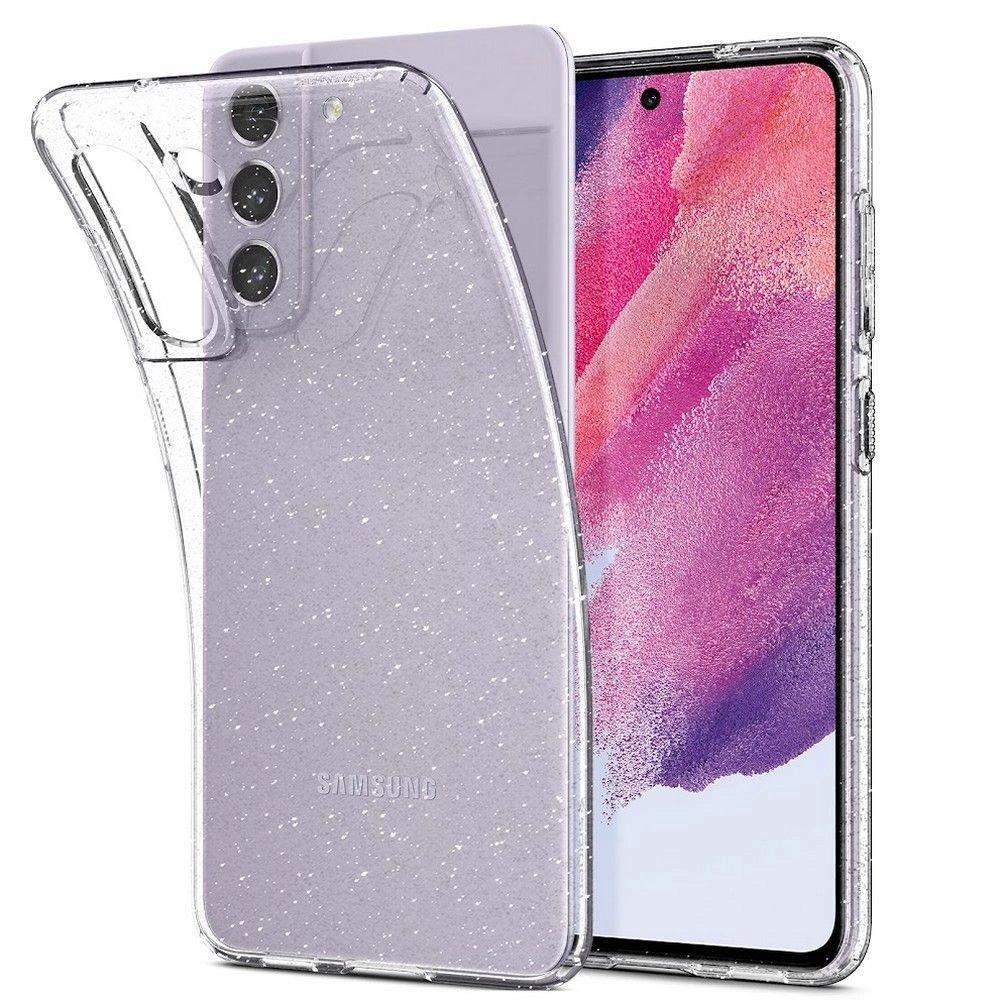 Samsung Galaxy S21 FE 5G (SM-G990B/DS) Spigen Liquid Glitter Crystal TPU Case Cover, Transparent | Telefona Maciņš...