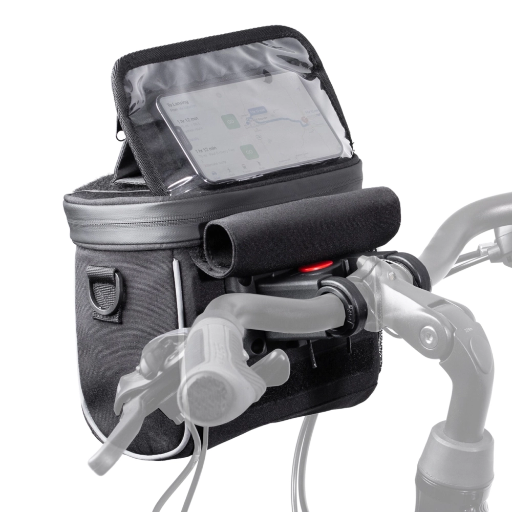 Wozinsky WBHBB-01 velosipēda stūres un pleca soma, 4L, melna