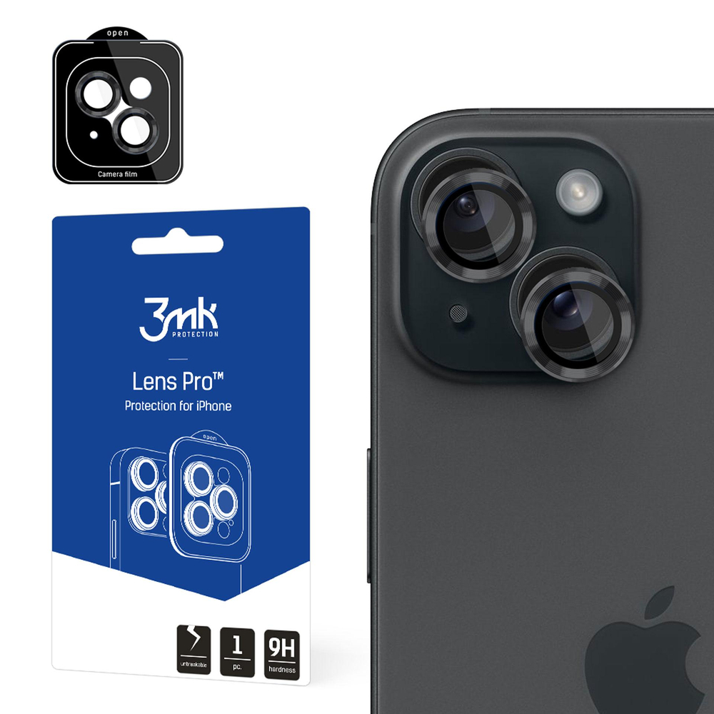 3Mk Lens Protection Pro Apple iPhone 15 kameras aizsargstikls, grafīta