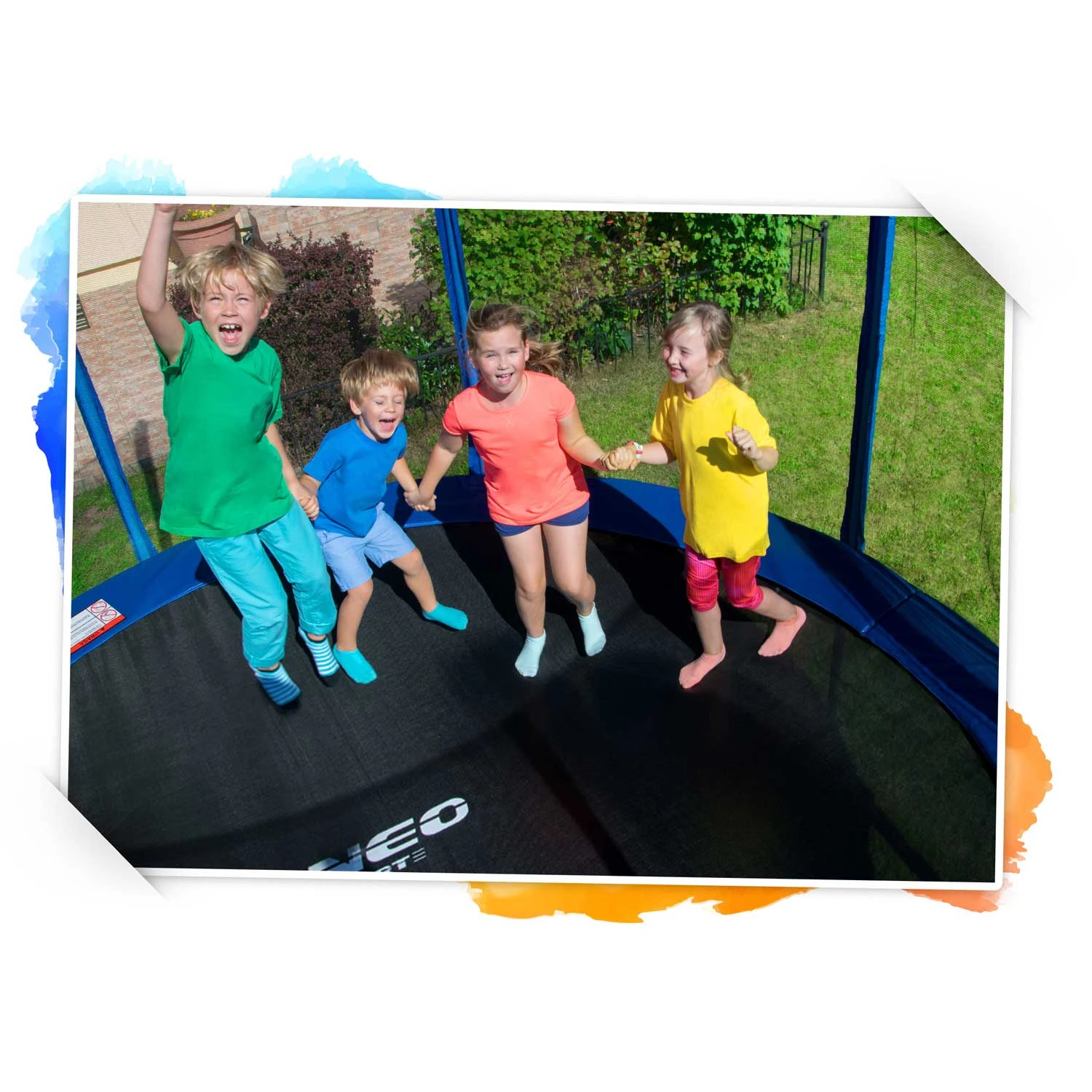 Neo-Sport NS-08W181 dārza batuts ar iekšējo tīklu un kāpnēm, 252 cm