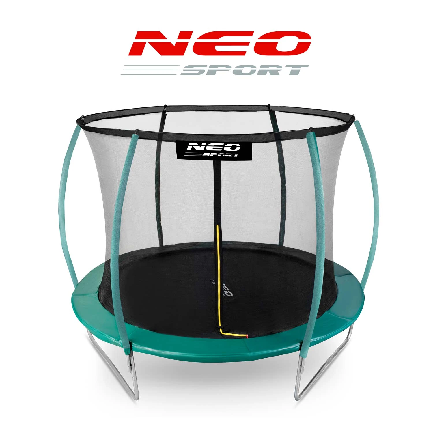 Neo-Sport NS-08C181 dārza batuts 252 cm ar iekšējo tīklu un kāpnēm, zaļš