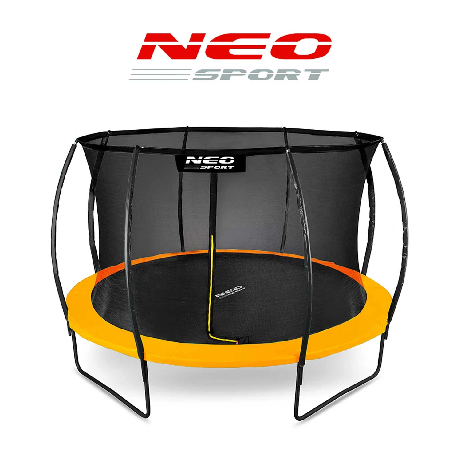Neo-Sport NS-12C201 dārza batuts ar iekšējo tīklu 374 cm (12ft), oranžs
