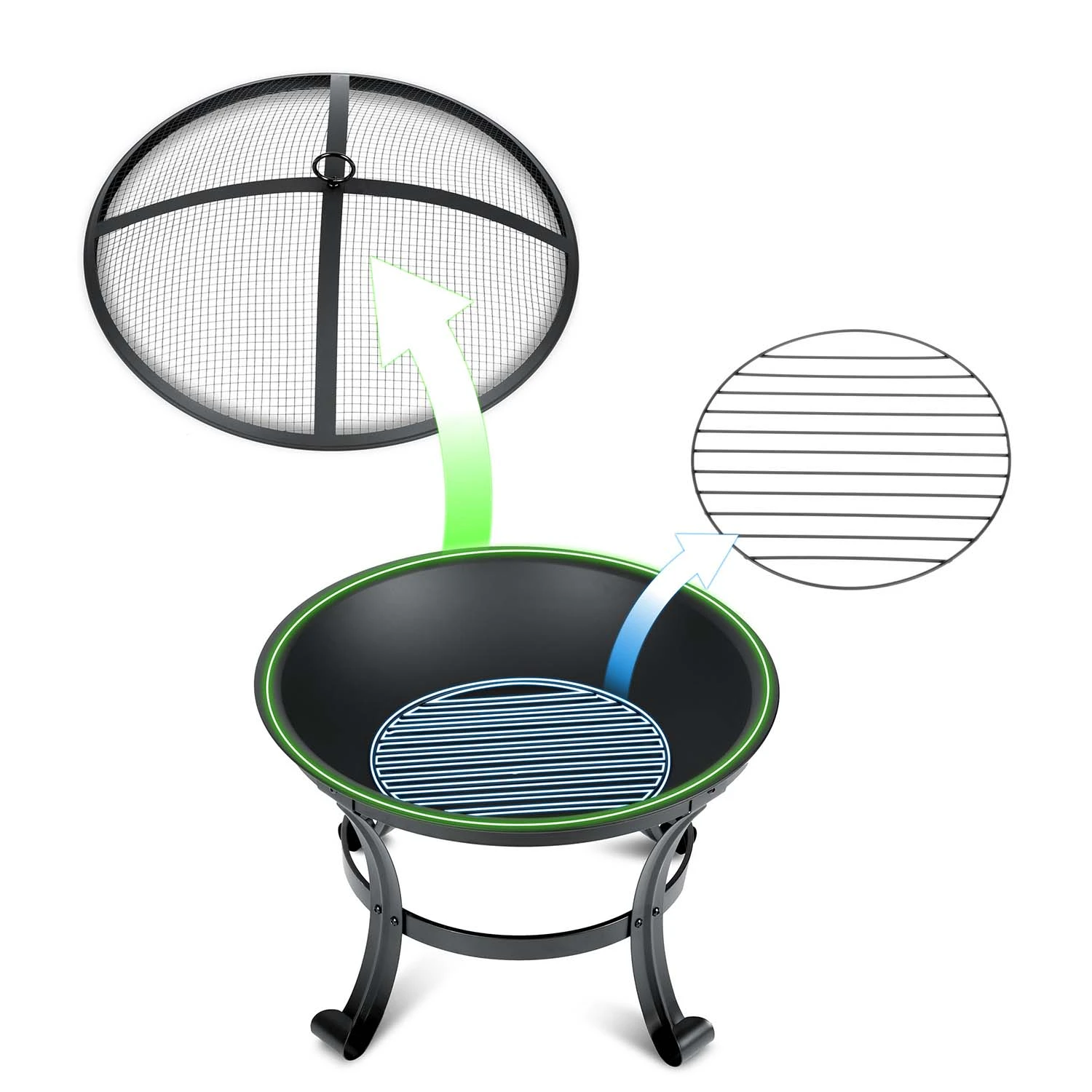 Berdsen BD-880 dārza ugunskura vieta, 60 cm, melna