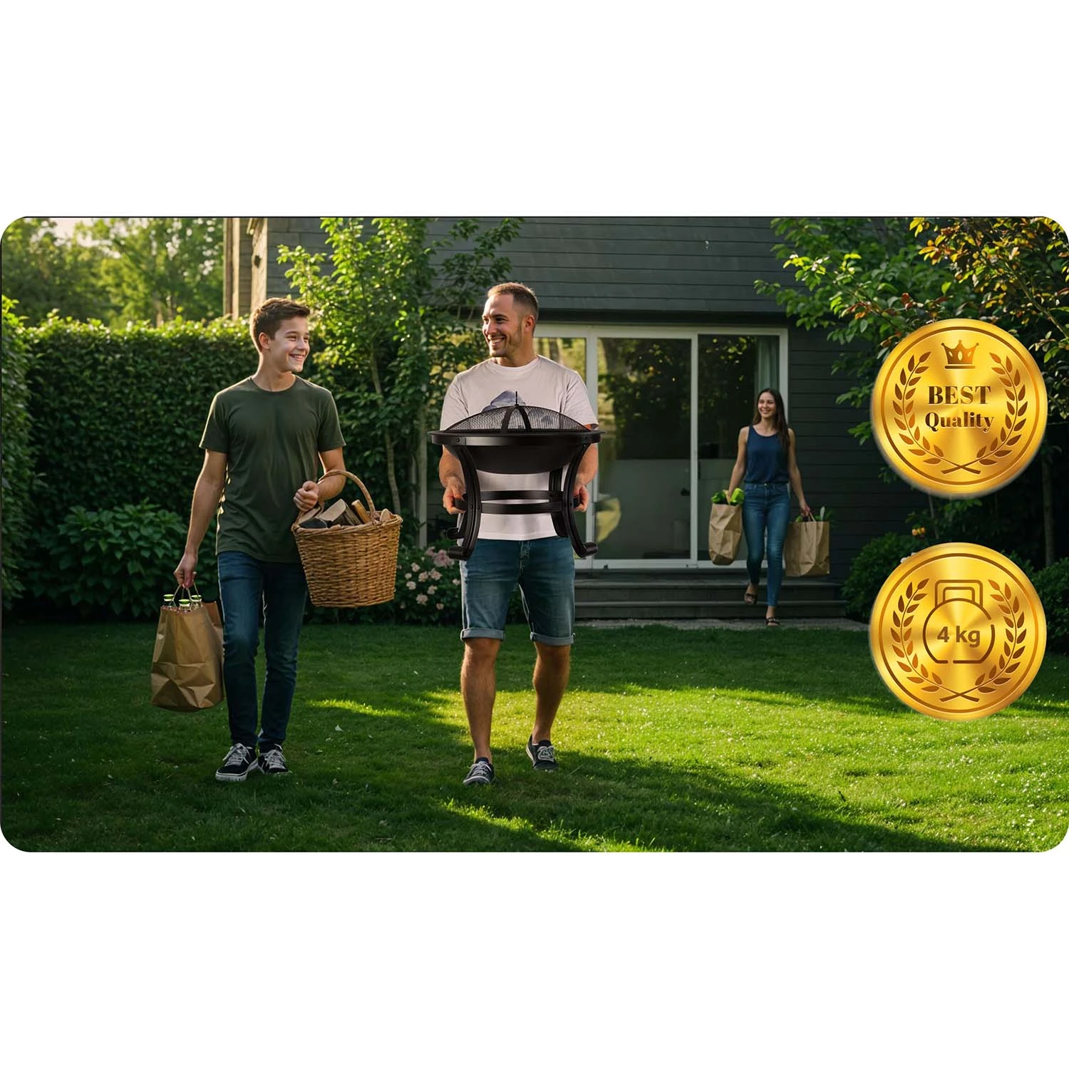 Berdsen BD-880 dārza ugunskura vieta, 60 cm, melna