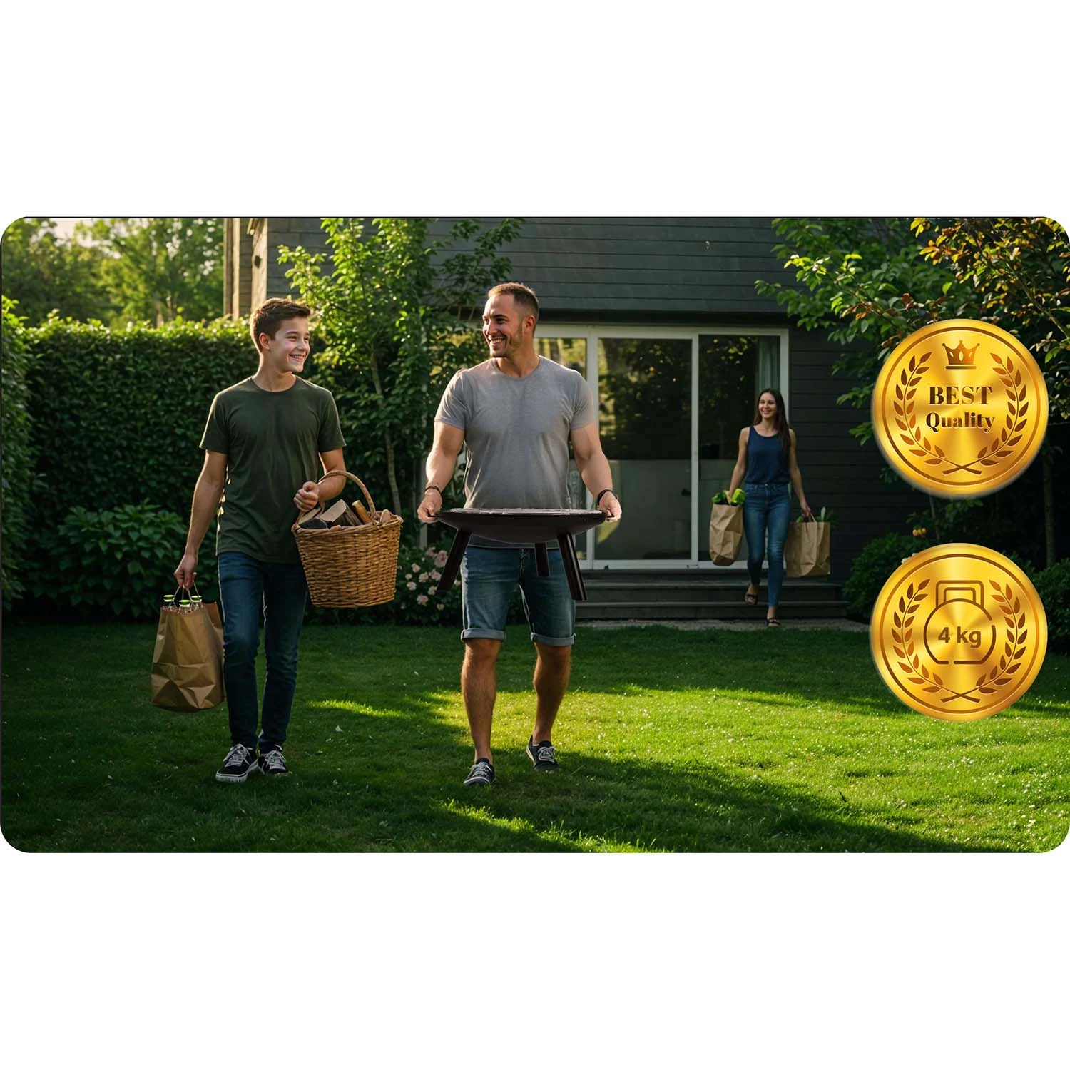 Berdsen BD-881 dārza ugunskura vieta ar resti 60 cm melna