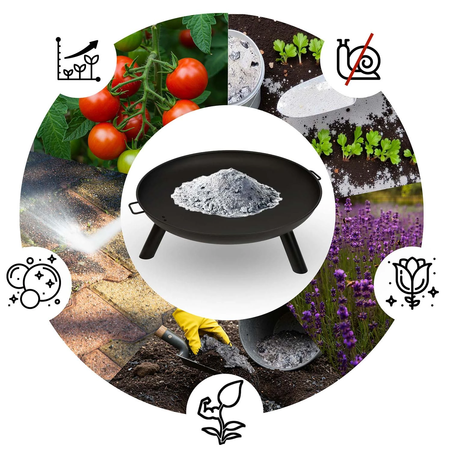 Dārza ugunskura vieta Berdsen BD-882, 80 cm, Melna