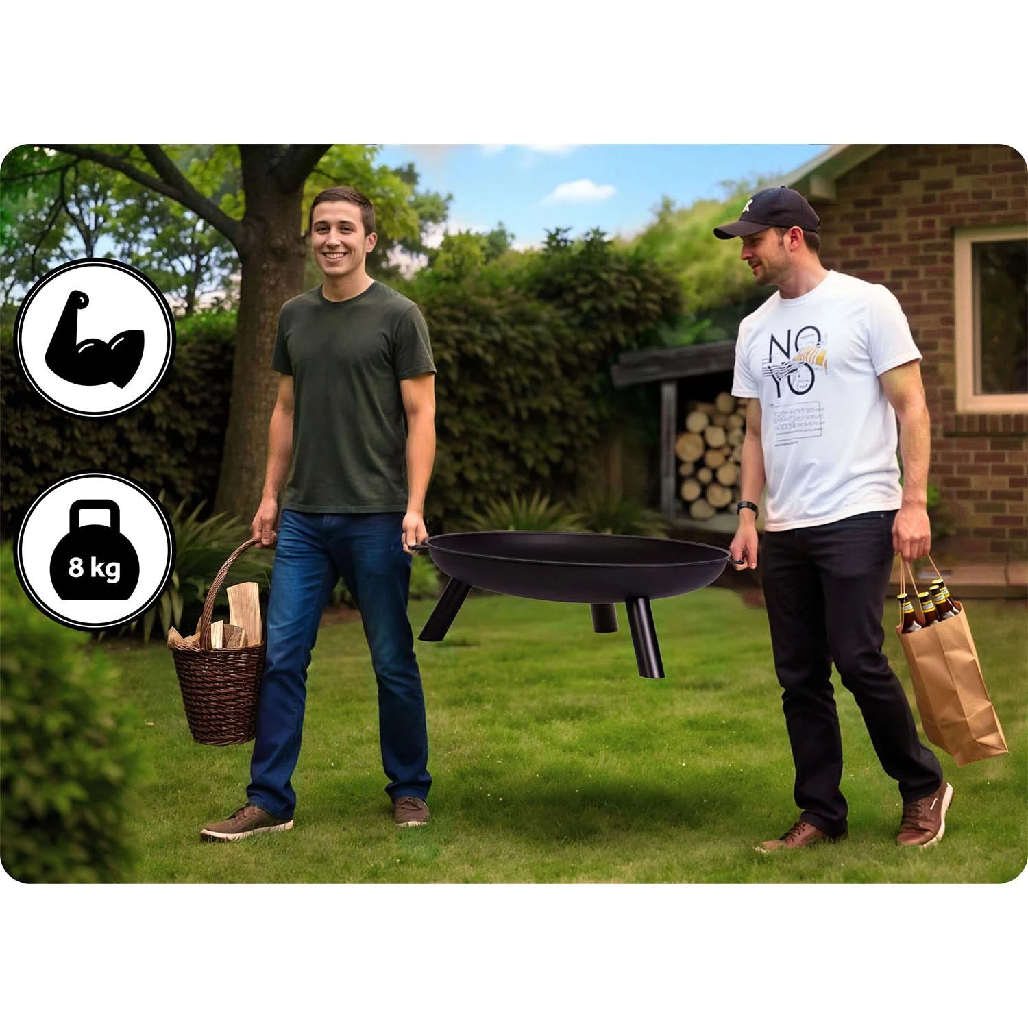 Dārza ugunskura vieta Berdsen BD-882, 80 cm, Melna