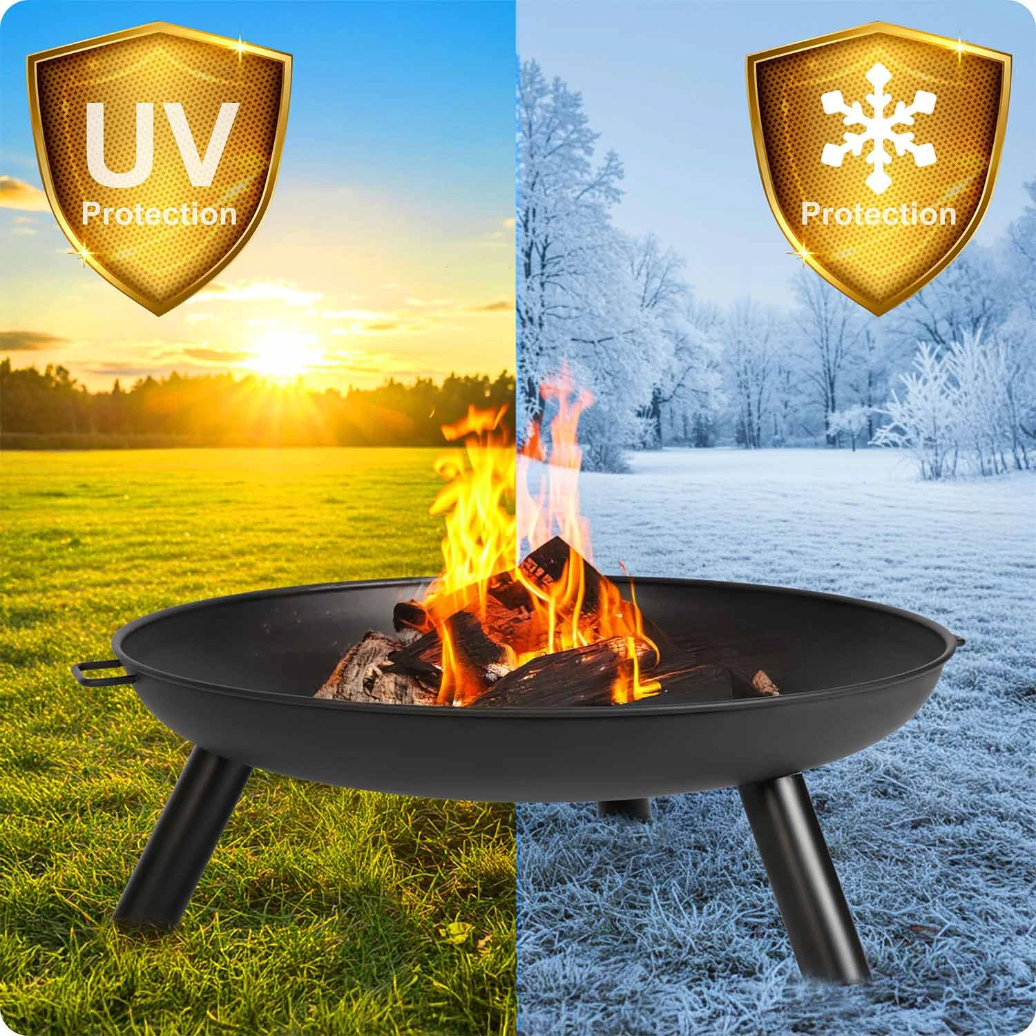 Dārza ugunskura vieta Berdsen BD-882, 80 cm, Melna