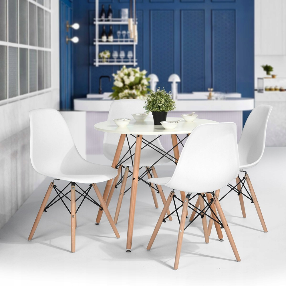 Apaļš galds virtuvei un viesistabai 60cm ModernHome, balts