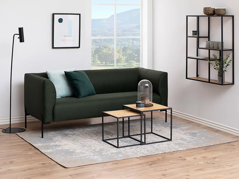 Kafijas galdiņu komplekts 2 gab. ModernHome, industriāls loft stils