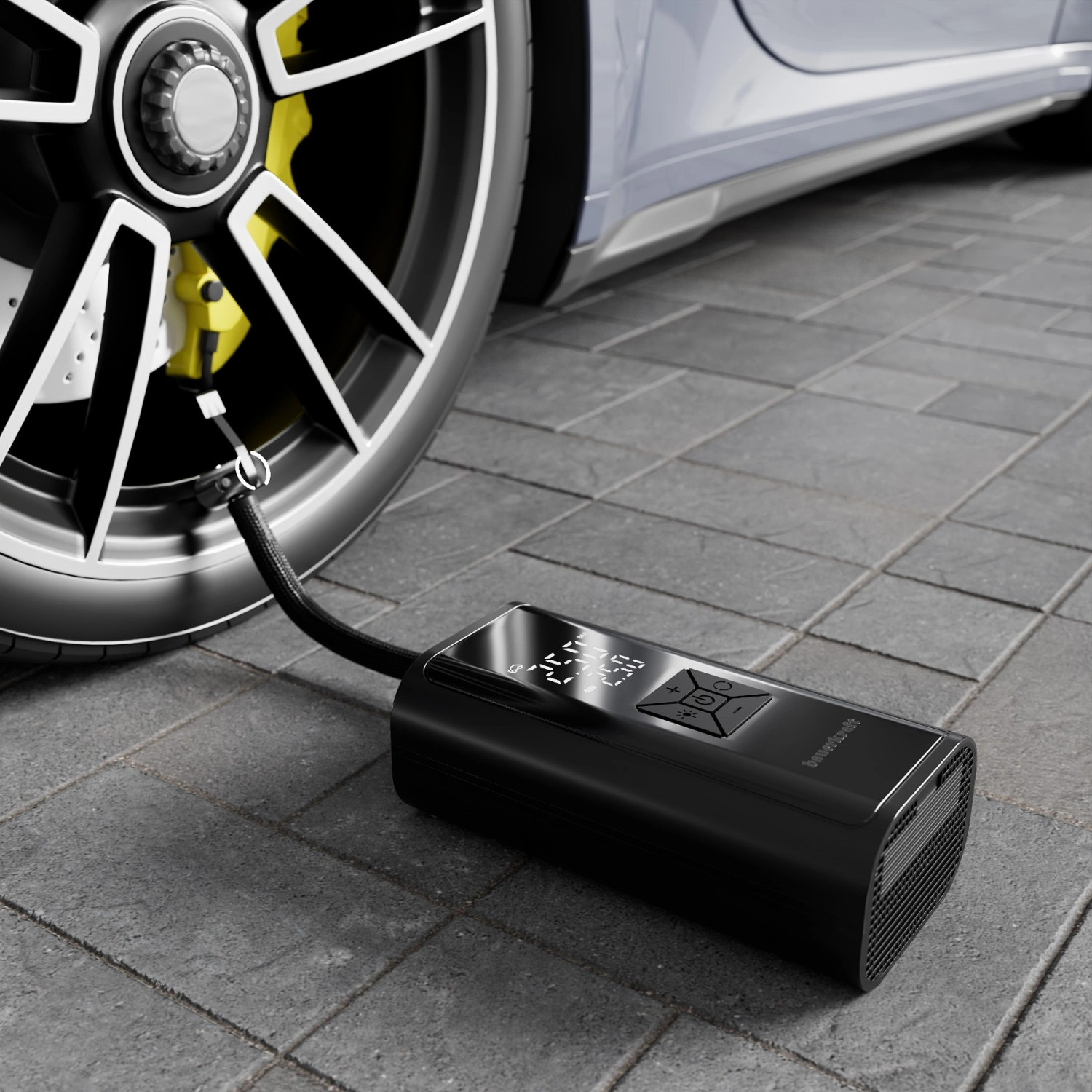 Pārnēsājams gaisa kompresors un riepu pumpis 150 PSI 6000mAh LED