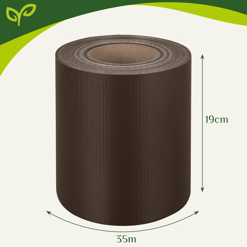 Lente (lamiles) pītajiem un paneļu žogiem, Privātuma ekrāns balkonam un terasei - 19cm x 35m un 450g/m², Brūns |...
