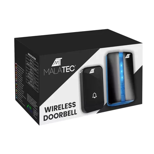 Malatec 23371 bezvadu durvju zvans, melns